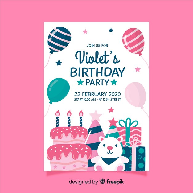 Children's birthday invitation template