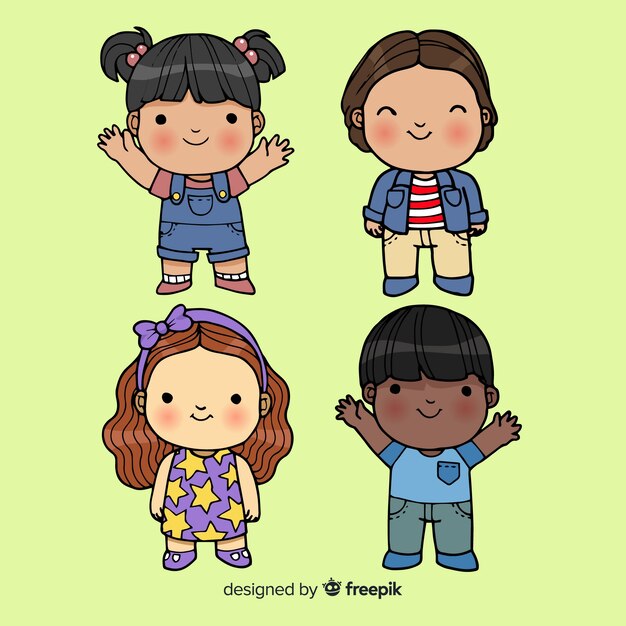 Childrens day cartoon kids pack