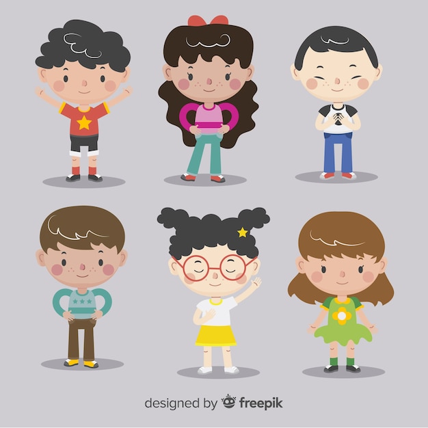 Free Vector childrens day flat characters background