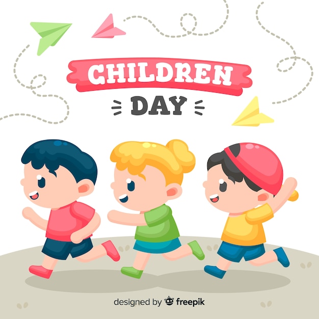 Free Vector childrens day illustration with flat design