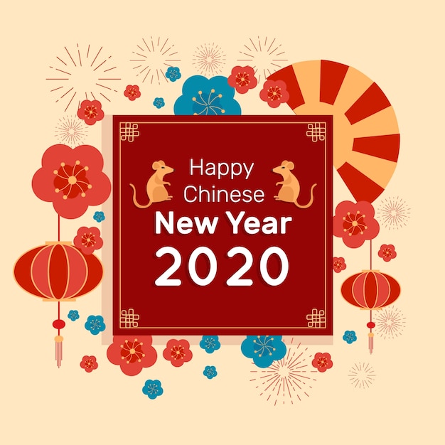 Free Vector chinese new year in flat design