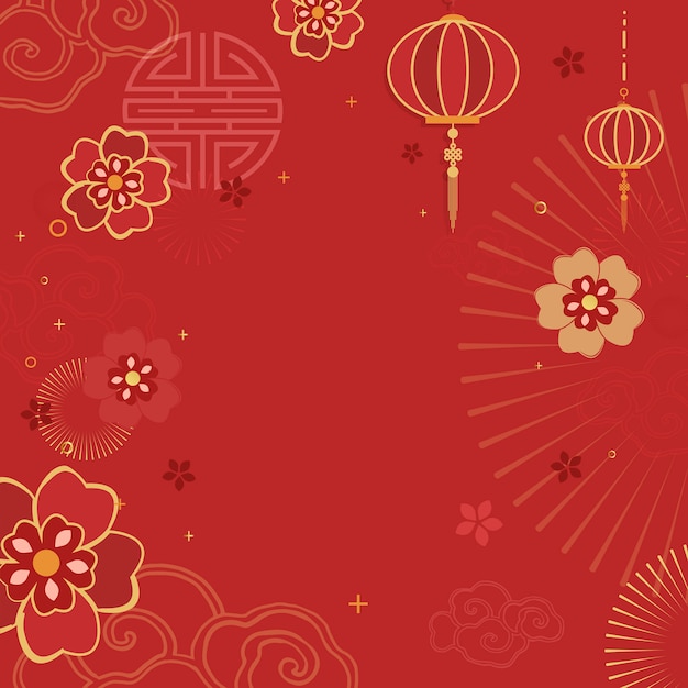 Free Vector chinese new year mockup illustration