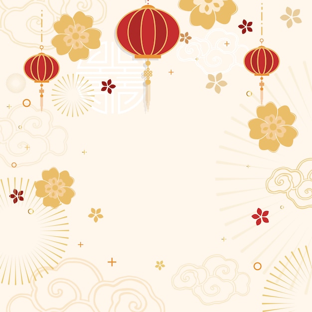 Free Vector chinese new year mockup illustration