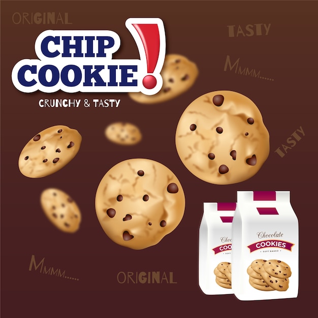 Free Vector chip cookies ad banner