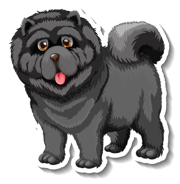 Free Vector chow chow dog cartoon sticker