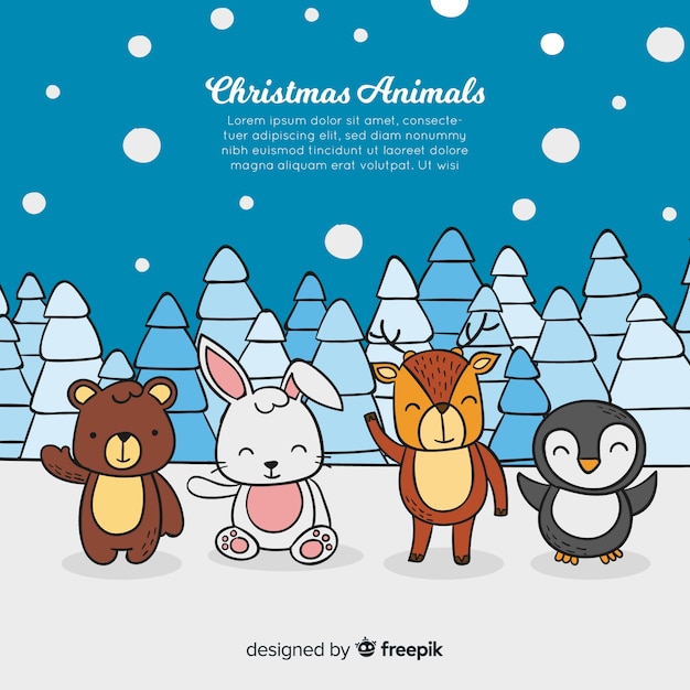 Free vector christmas animals