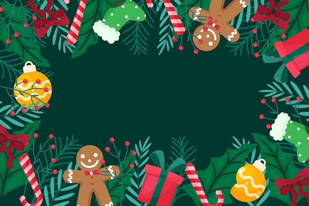 Free Vector christmas background in flat design