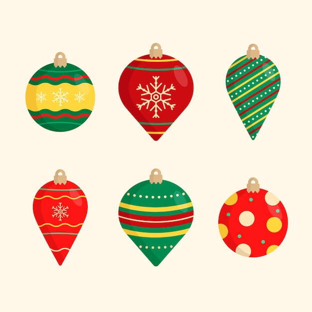 Free Vector christmas balls in flat design