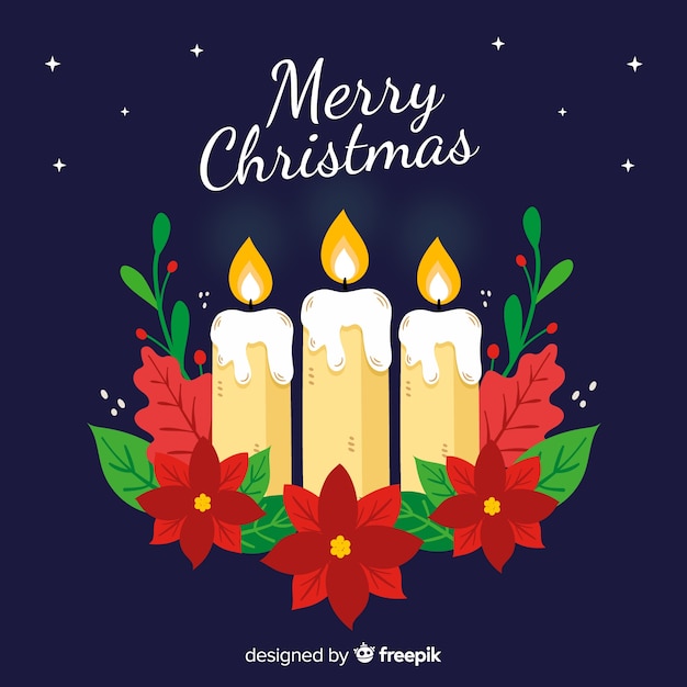 Free Vector christmas candle group backgronund