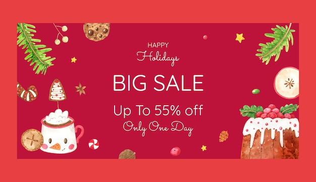 Christmas celebration festive sale banner template