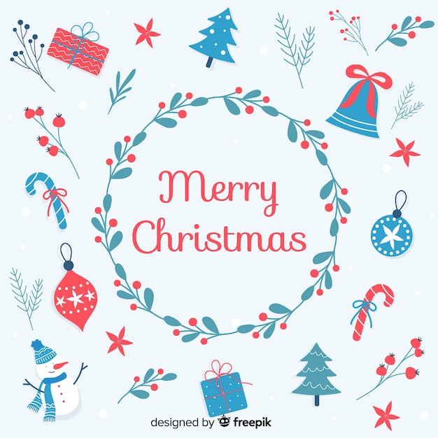 Christmas concept with flat design background