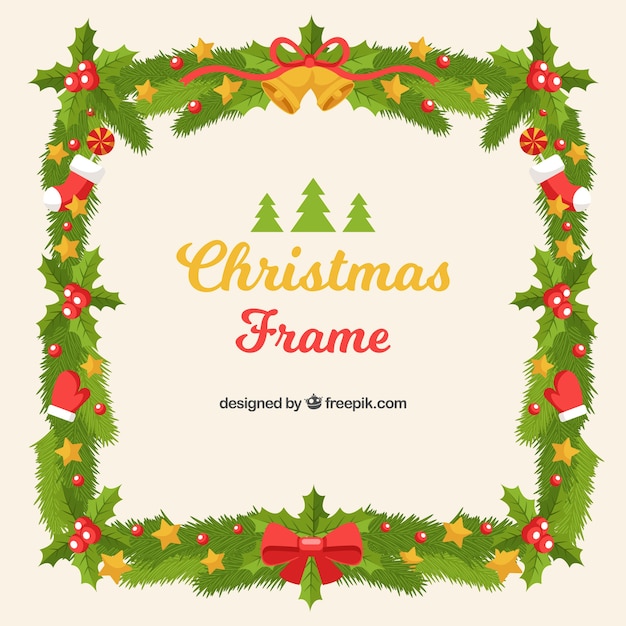 Free Vector  christmas decorative frame
