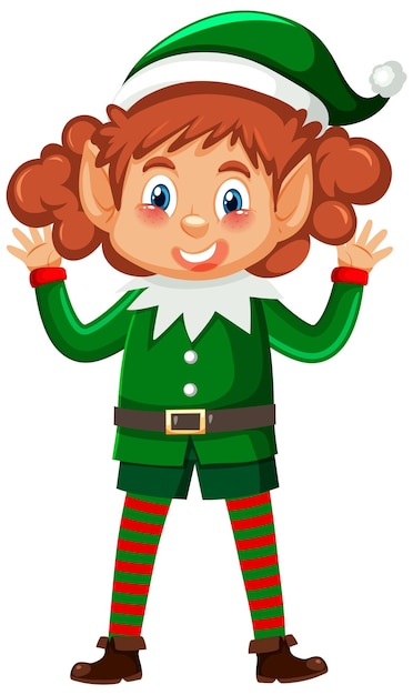 Free vector christmas elf cartoon character