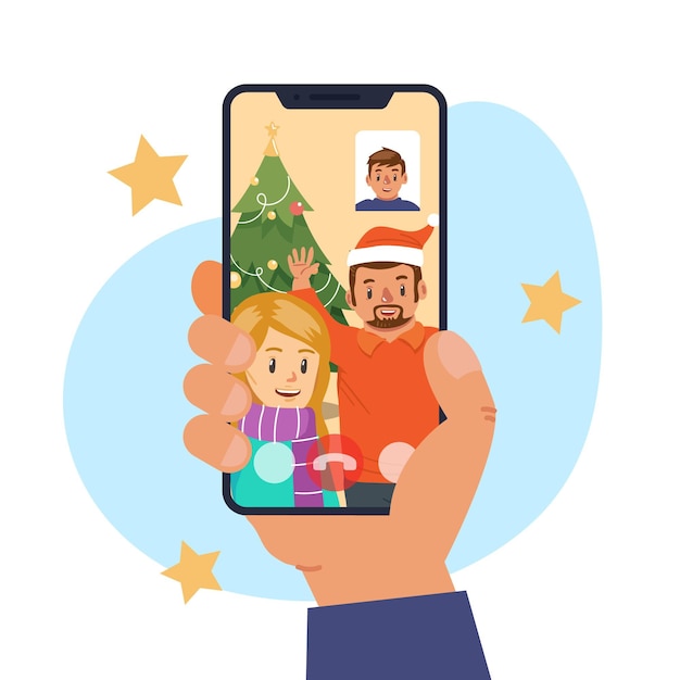 Christmas family videocall