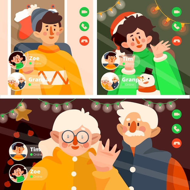 Christmas family videocall