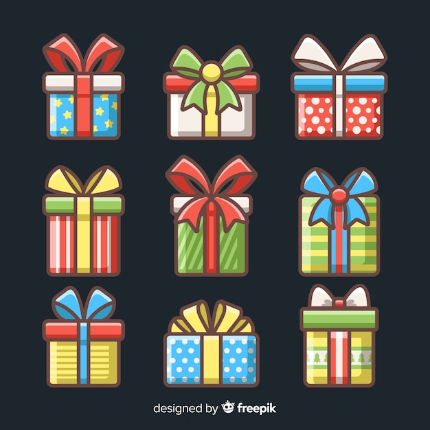 Free Vector christmas gift collection