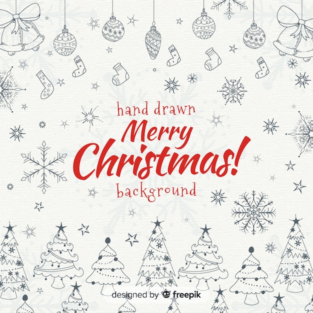 Christmas hand drawn elements background