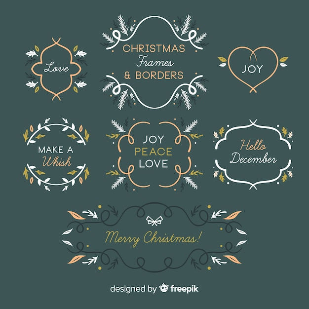 Free Vector christmas ornamental frames