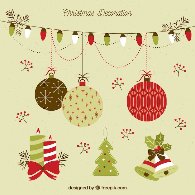 Free Vector christmas ornaments set