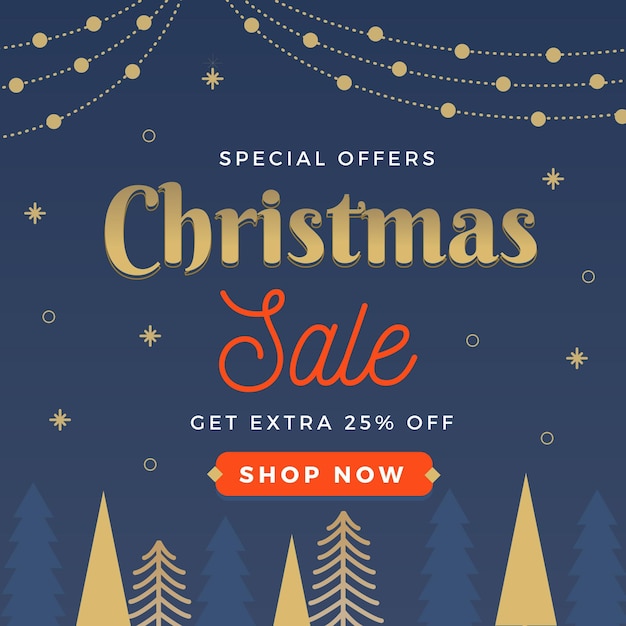 Christmas sale in flat design