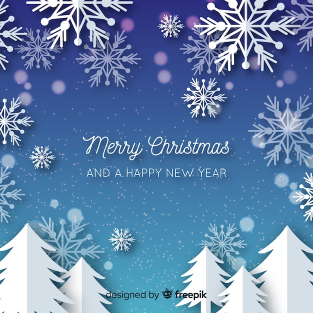 Free Vector christmas snowflakes background