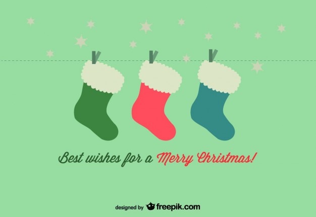 Free Vector christmas socks card 