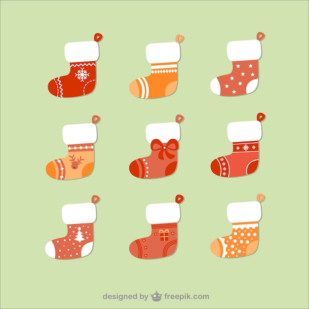 Free Vector christmas socks pack