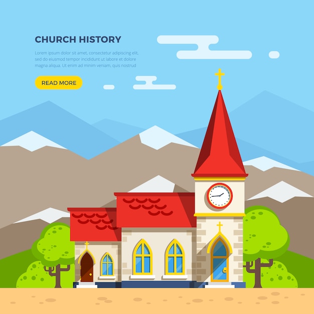 Free Vector church flat illustration