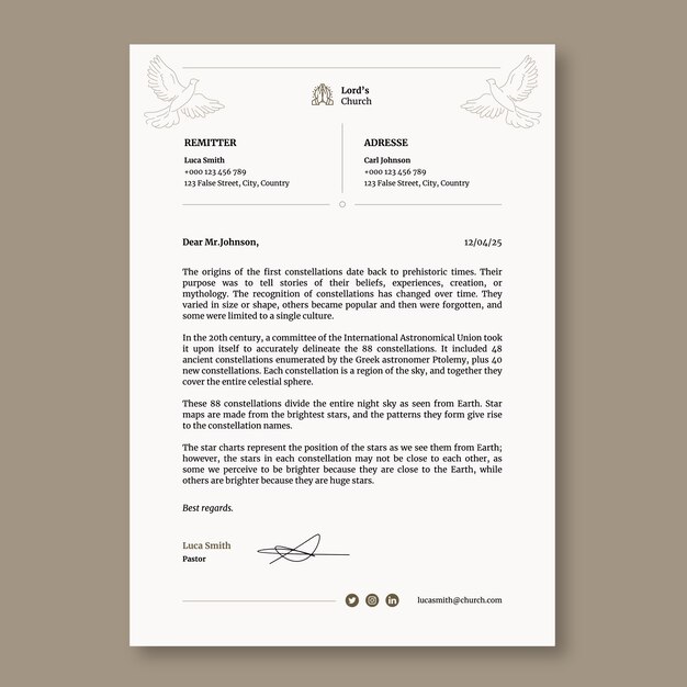 Church letterhead template