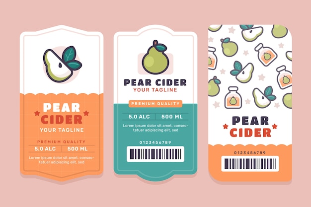 Free Vector cider label design template