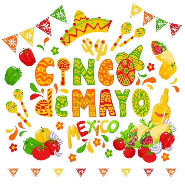 Cinco de mayo celebration, festive clipart