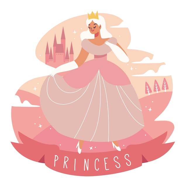 Free Vector cinderella character in dress