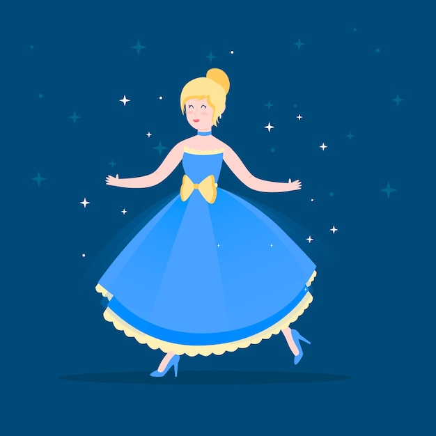 Free Vector cinderella fairytale character illustration