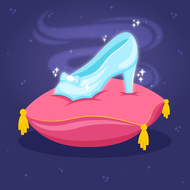 Free Vector cinderella glas shoe illustrated concept