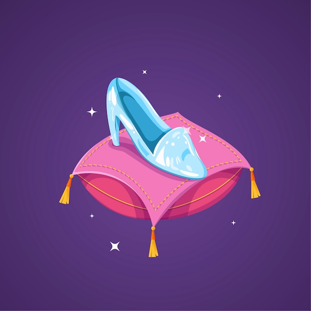 Free Vector cinderella glass shoe illustration