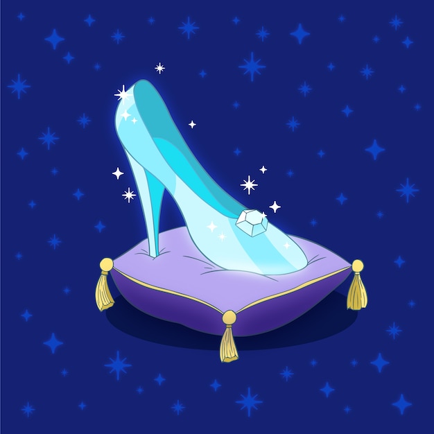 Free Vector cinderella glass shoe