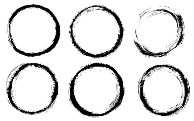 Free Vector circle brush stains collection