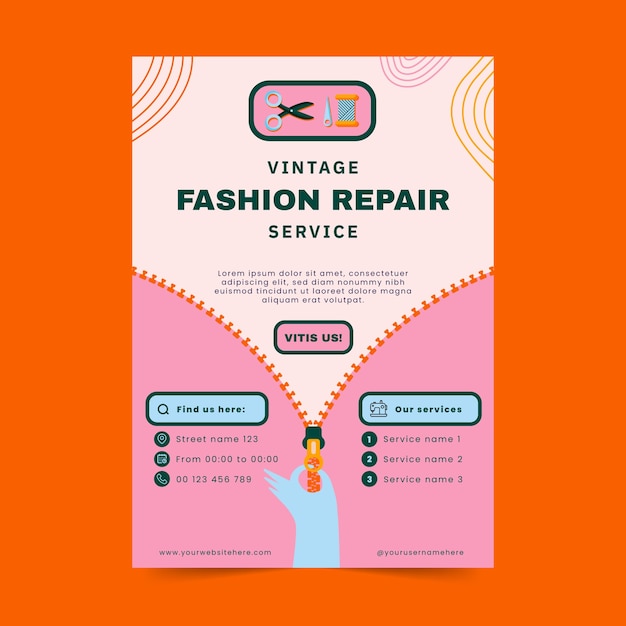 Circular fashion poster template