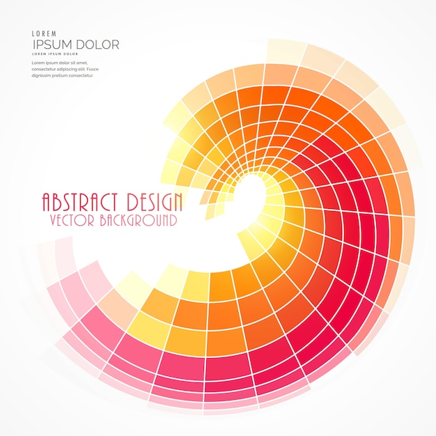 Free Vector circular geometric abstract background with warm tones