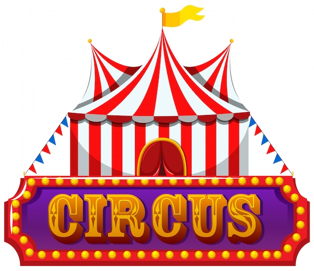 A Circus Banner on White Background