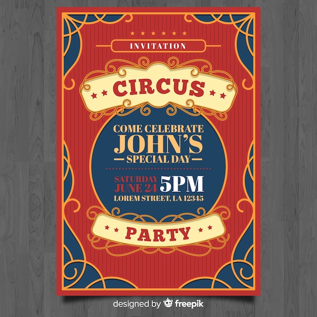 Circus invitation card