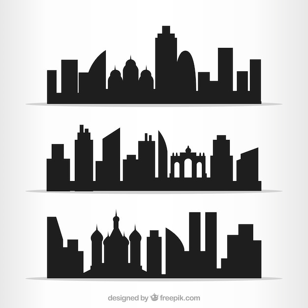 Free vector cities outlines pack