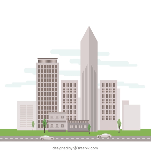 Free vector city buildings illustration