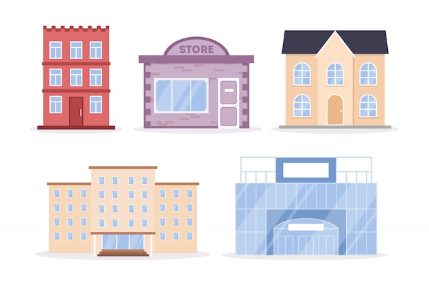 Free vector city buildings set