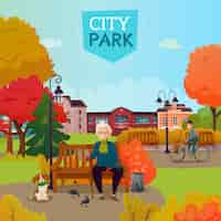 Free vector city park illustration