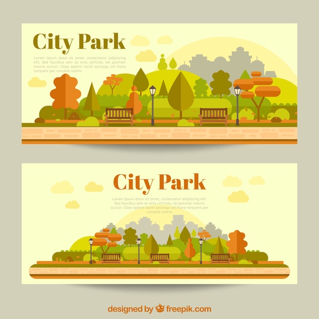 Free vector city parks banners