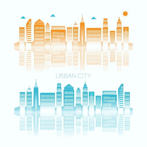 Free vector city skyline background