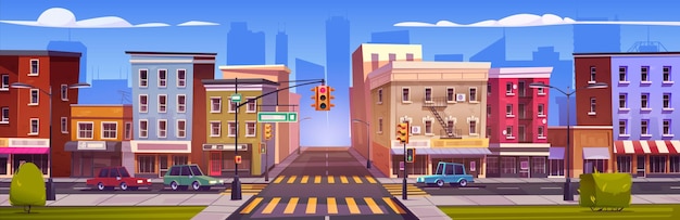 Free vector city street intersection