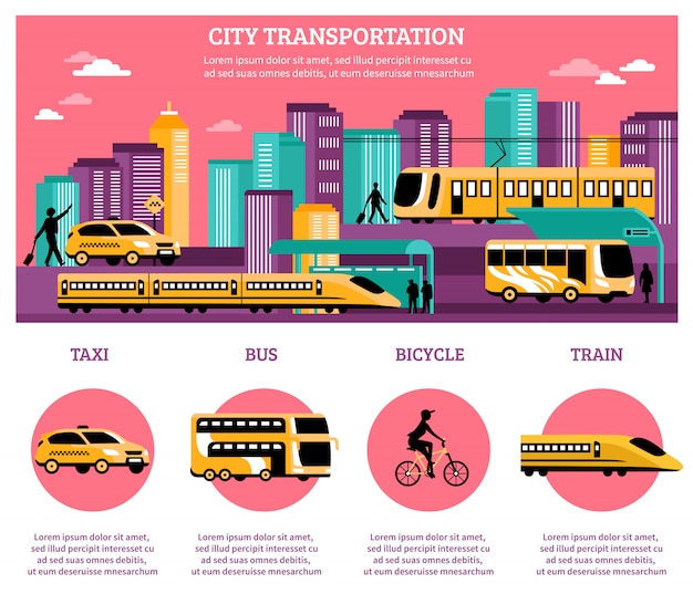 Free Vector city transportation infographics layout