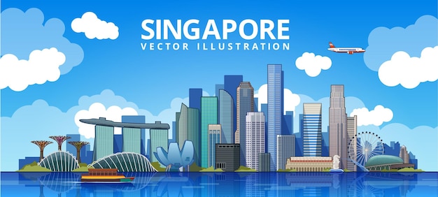 Cityscape of Singapore. vector illustration.
